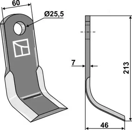 Y-Messer 213x60mm
